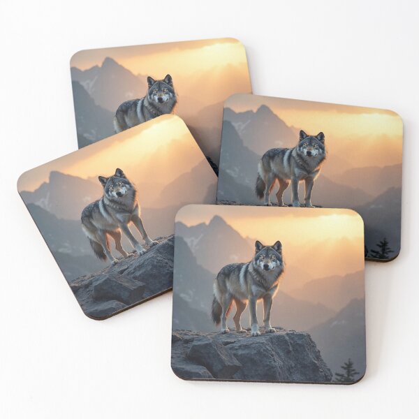 Item preview, Lone Wolf on a High Mountain Cliff designed and sold by MJMVisuals.