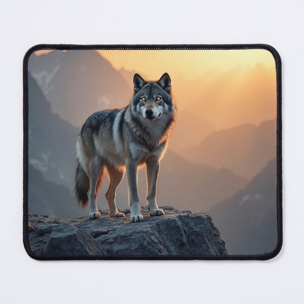 Item preview, Lone Wolf on a High Mountain Cliff designed and sold by MJMVisuals.