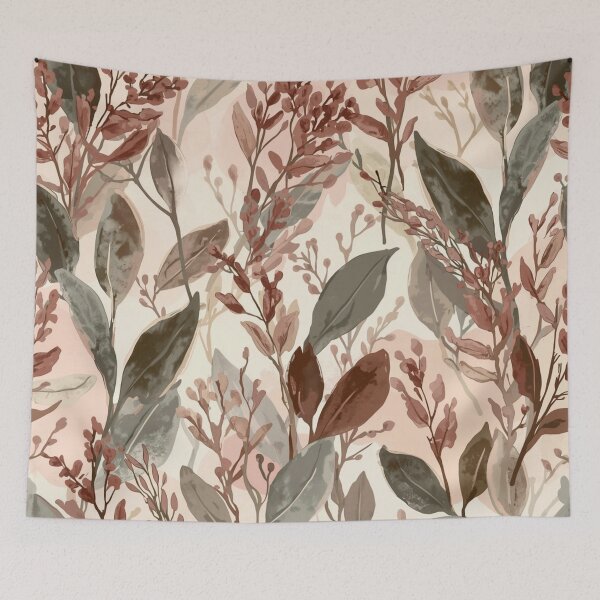 Artikelvorschau, Erdiges, botanisches Boho-Muster in Terrakotta-Salbei und Rosé entworfen und verkauft von ArtDesignRemix.