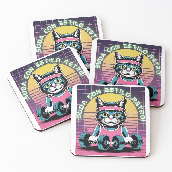 Item preview, Cat-Fitness 80s: Sweat in Retro Style designed and sold by SubliStudio365.