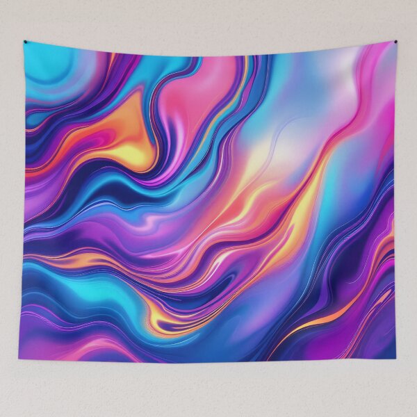 Item preview, Neon Fluid Gradient Waves – Abstract Color Flow Aesthetic Design designed and sold by DreamyWallVibes.