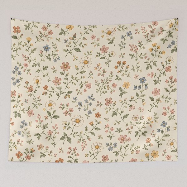 Item preview, Vintage Wildflower Meadow Pattern – Soft Cottagecore Floral Aesthetic designed and sold by Hashola Designs.