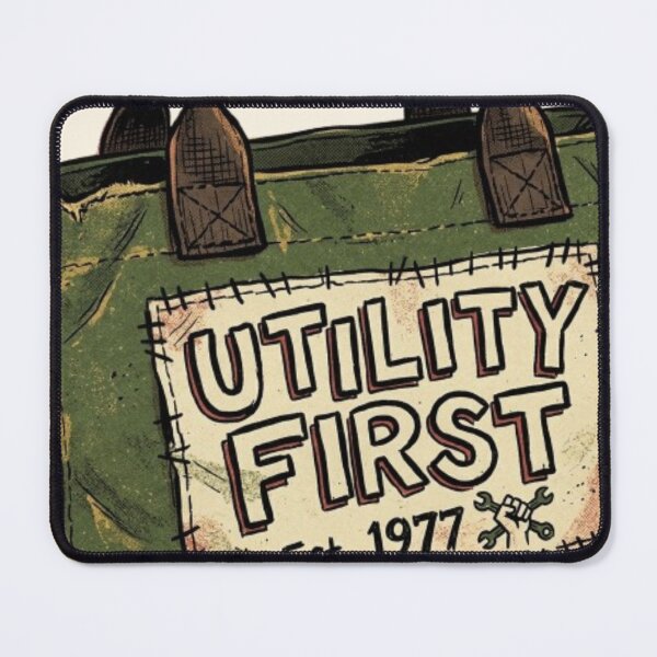 Item preview, Utility First - Rugged Retro Punk Canvas Tote Design designed and sold by InnerwayStudio.