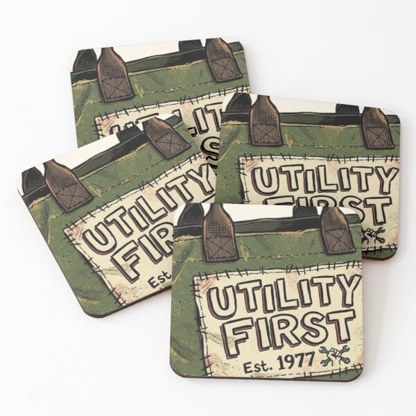 Item preview, Utility First - Rugged Retro Punk Canvas Tote Design designed and sold by InnerwayStudio.