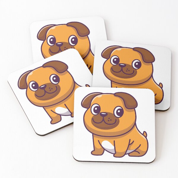 Item preview, Cute Kawaii Pug Dog Cartoon Sticker designed and sold by mbtikt.