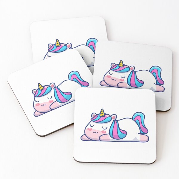 Item preview, Lazy Sleeping Kawaii Unicorn Pastel Sticker designed and sold by mbtikt.