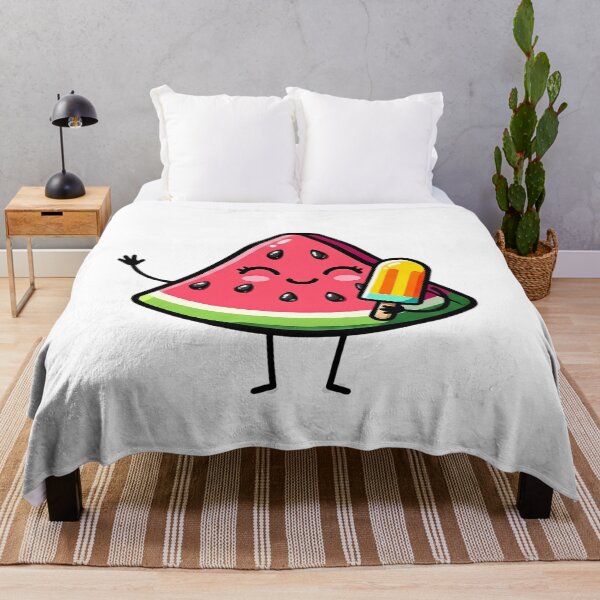 Artikelvorschau, Sommerliche Wassermelonen-Vibes – Niedliche Kawaii-Frucht mit Eiscreme und Flip-Flops entworfen und verkauft von jo-e-basta.