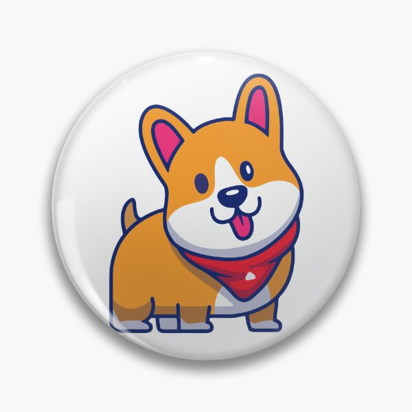 Item preview, Happy Kawaii Corgi Dog with Red Bandana Sticker designed and sold by mbtikt.