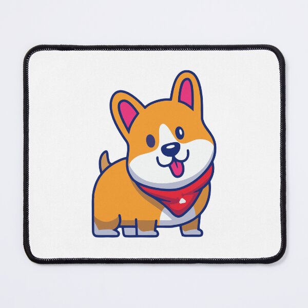Item preview, Happy Kawaii Corgi Dog with Red Bandana Sticker designed and sold by mbtikt.