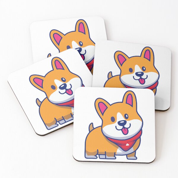 Item preview, Happy Kawaii Corgi Dog with Red Bandana Sticker designed and sold by mbtikt.