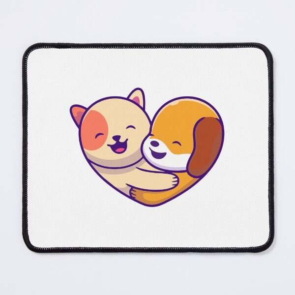 Item preview, Cute Cat and Dog Best Friends Hugging Heart designed and sold by mbtikt.