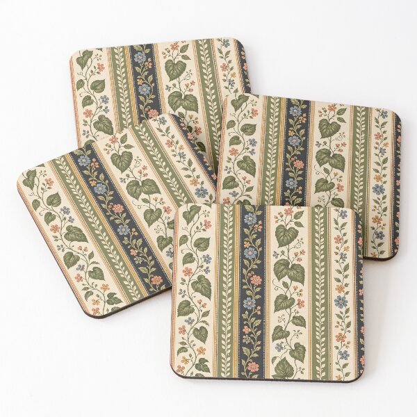 Item preview, Vintage Botanical Stripe Pattern – Elegant Floral Vine & Cottagecore Garden Design designed and sold by Hashola Designs.