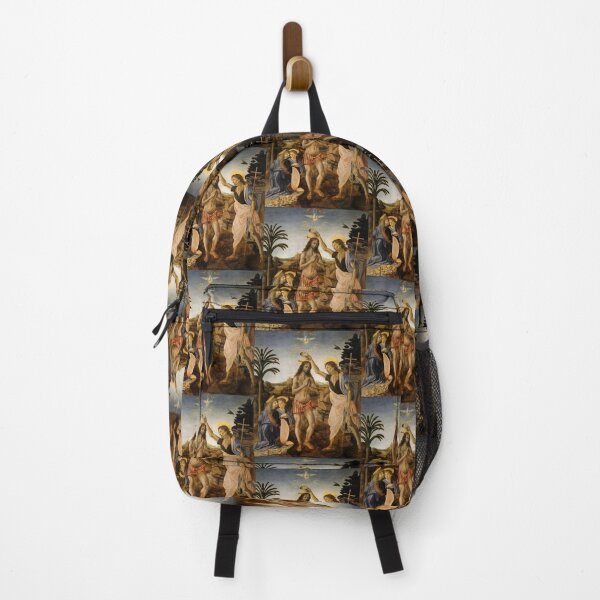 Item preview, Baptism of Christ by Leonardo da Vinci: High Renaissance devotional art poster designed and sold by artofuniverse.