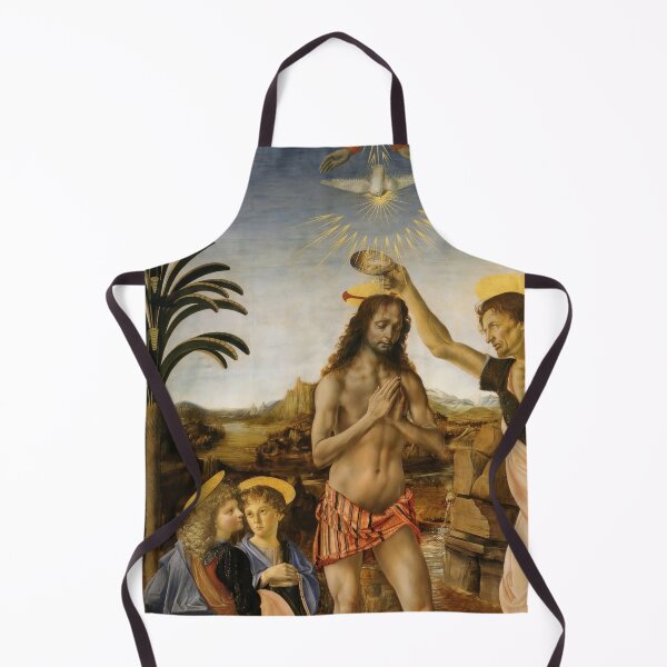 Item preview, Baptism of Christ by Leonardo da Vinci: High Renaissance devotional art poster designed and sold by artofuniverse.