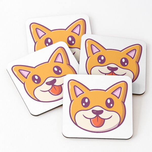 Item preview, Kawaii Shiba Inu Dog Face Smile Sticker designed and sold by mbtikt.