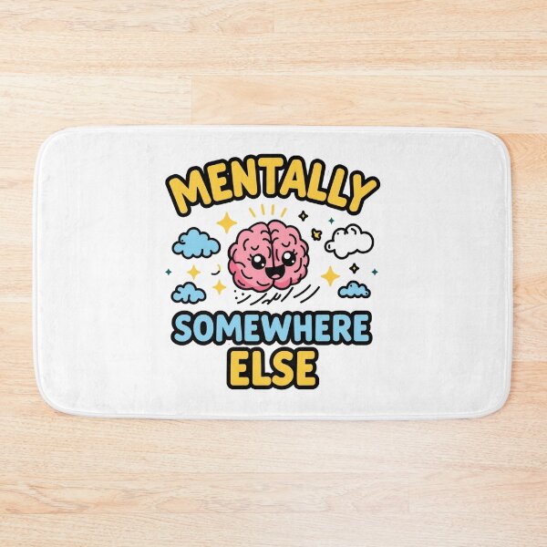 Item preview, Mentally Somewhere Else Cute Brain Cartoon Funny Quote Sticker. Aesthetic Kawaii Humor Design designed and sold by Aarvya Fashion Club ( A.F.C ).