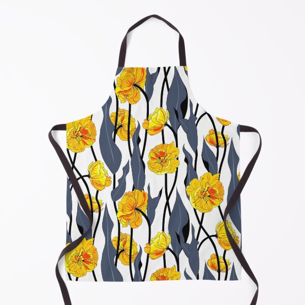 Item preview, double tulip vines - orange on dark blue foliage designed and sold by kobyakov.