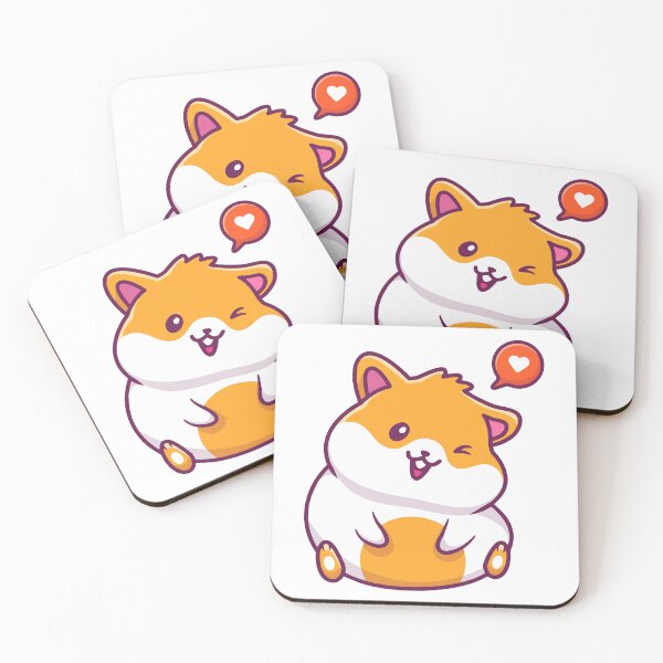 Item preview, Kawaii Winking Hamster with Love Heart Sticker designed and sold by mbtikt.
