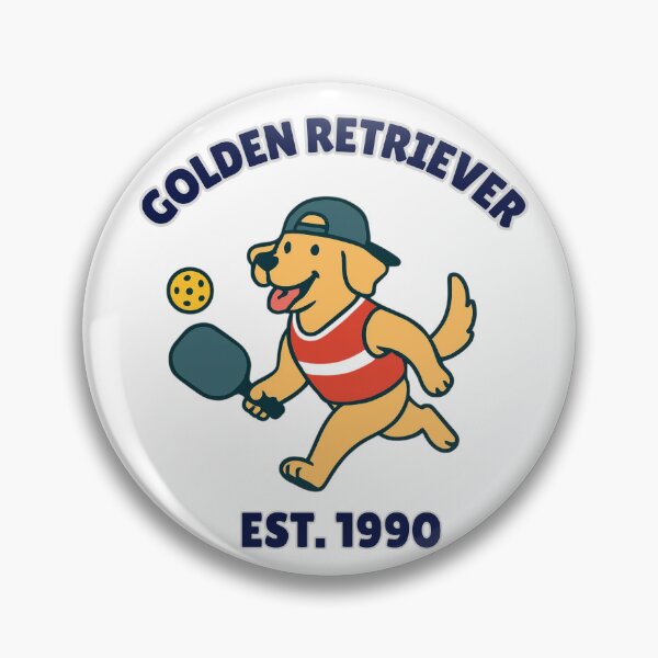 Item preview, Funny Golden Retriever Pickleball Player Retro Athletic Style - Est 1990 designed and sold by The Daily Progress.