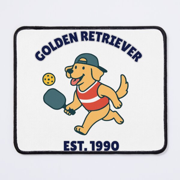 Item preview, Funny Golden Retriever Pickleball Player Retro Athletic Style - Est 1990 designed and sold by The Daily Progress.