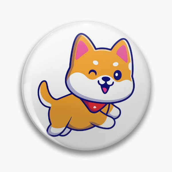 Item preview, Happy Running Kawaii Shiba Inu Dog Sticker designed and sold by mbtikt.