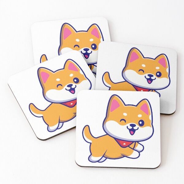 Item preview, Happy Running Kawaii Shiba Inu Dog Sticker designed and sold by mbtikt.