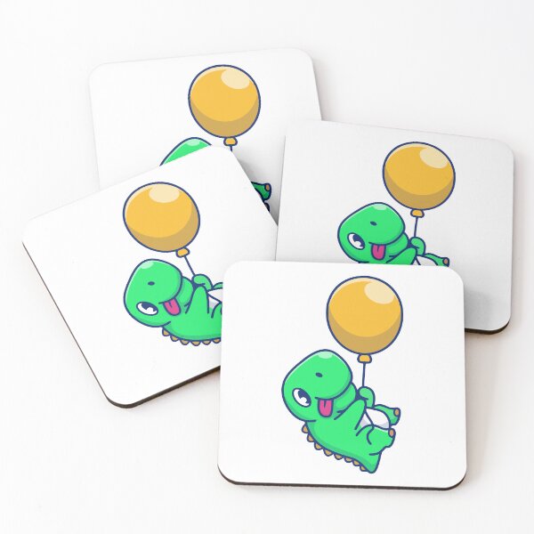Item preview, Cute Baby Dinosaur Flying with Balloon Sticker designed and sold by mbtikt.