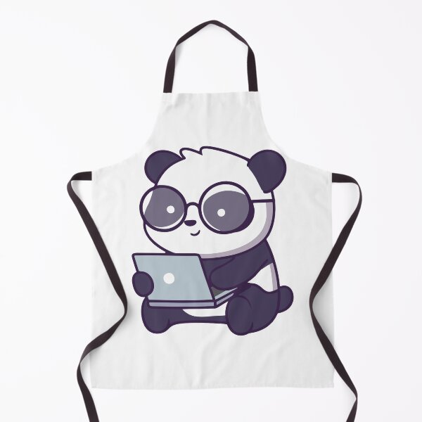 Item preview, Kawaii Panda Working on Laptop Nerd Sticker designed and sold by mbtikt.