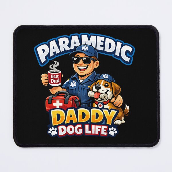 Item preview, Funny Paramedic Daddy Dog Lover EMS EMT Dog Dad Life Caffeine Chaos Gift for First Responder Fathers designed and sold by Im-Ara.