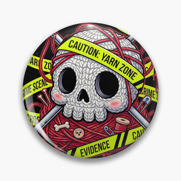Item preview, True Crime & Crochet Yarn Skull | Creepy Kawaii Crime Scene designed and sold by PiotrT.