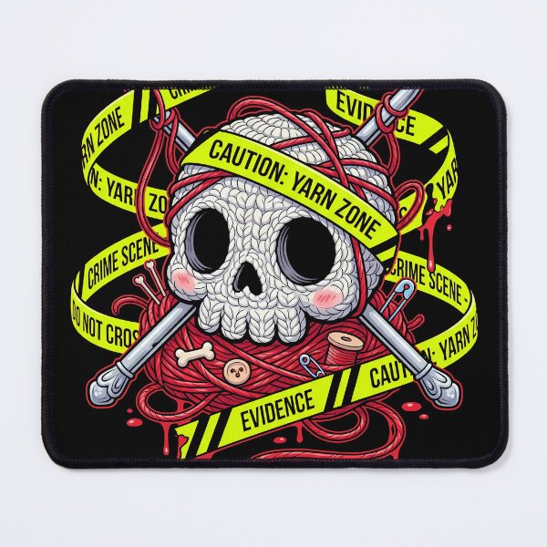 Item preview, True Crime & Crochet Yarn Skull | Creepy Kawaii Crime Scene designed and sold by PiotrT.