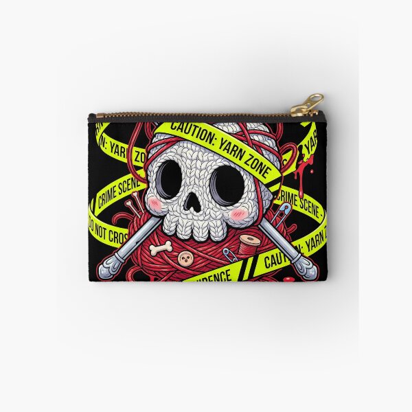 Item preview, True Crime & Crochet Yarn Skull | Creepy Kawaii Crime Scene designed and sold by PiotrT.