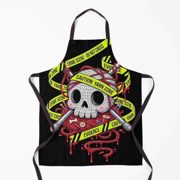 Item preview, True Crime & Crochet Yarn Skull | Creepy Kawaii Crime Scene designed and sold by PiotrT.