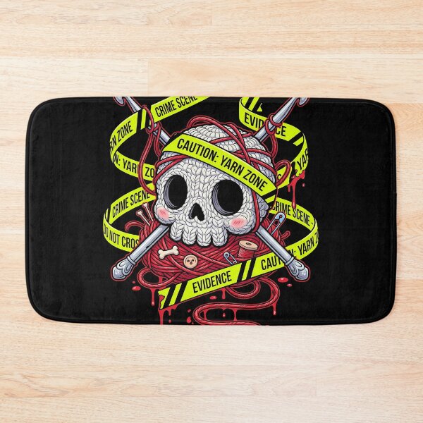 Item preview, True Crime & Crochet Yarn Skull | Creepy Kawaii Crime Scene designed and sold by PiotrT.