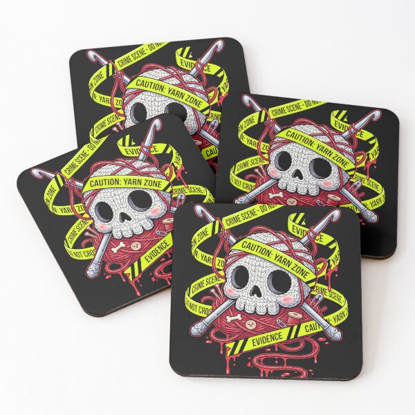 Item preview, True Crime & Crochet Yarn Skull | Creepy Kawaii Crime Scene designed and sold by PiotrT.