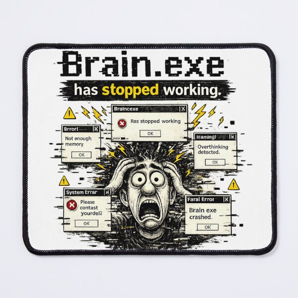 Item preview, Overthinking Error Message Comic Style designed and sold by FunBoxes.