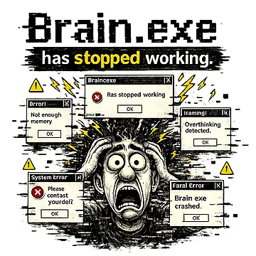 Artwork thumbnail, Overthinking Error Message Comic Style by FunBoxes