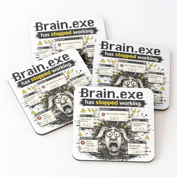 Item preview, Overthinking Error Message Comic Style designed and sold by FunBoxes.