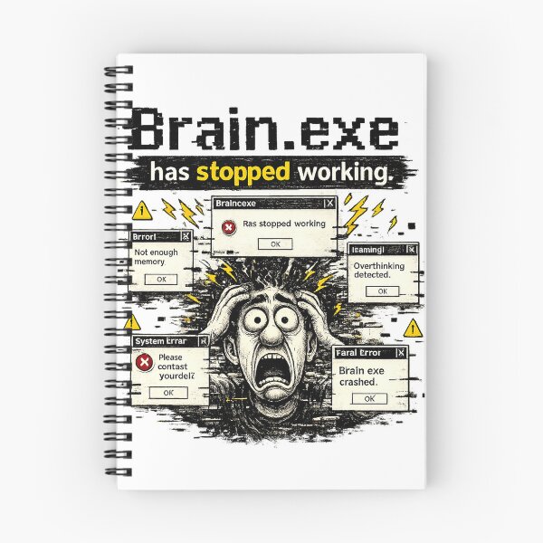 Item preview, Overthinking Error Message Comic Style designed and sold by FunBoxes.