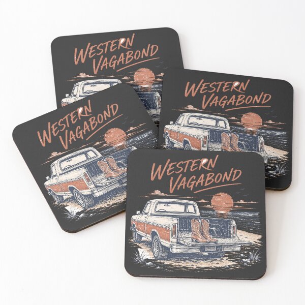 Item preview, Vintage Retro Western Vagabond Pickup Truck Sunset designed and sold by rygenr8.