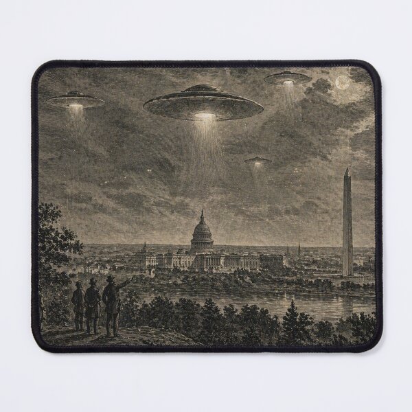 Item preview, Washington DC UFO Invasion Etching designed and sold by JJSizzleheimer.