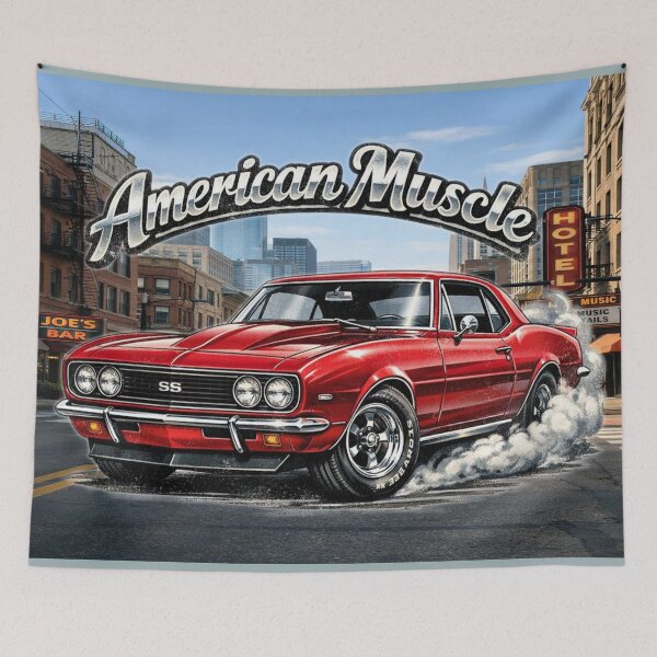 Item preview, American Muscle – 1965 Camaro Burnout Retro Street Scene designed and sold by MysticOzzy.