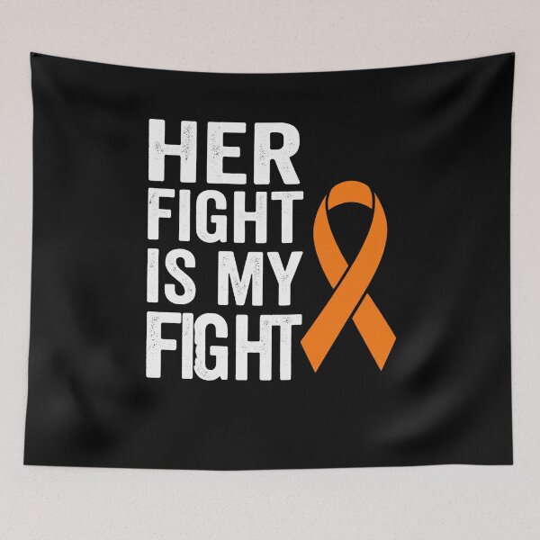 Item preview, Her Fight Is My Fight Orange Ribbon Cancer Awareness Supporter designed and sold by SofenArt.