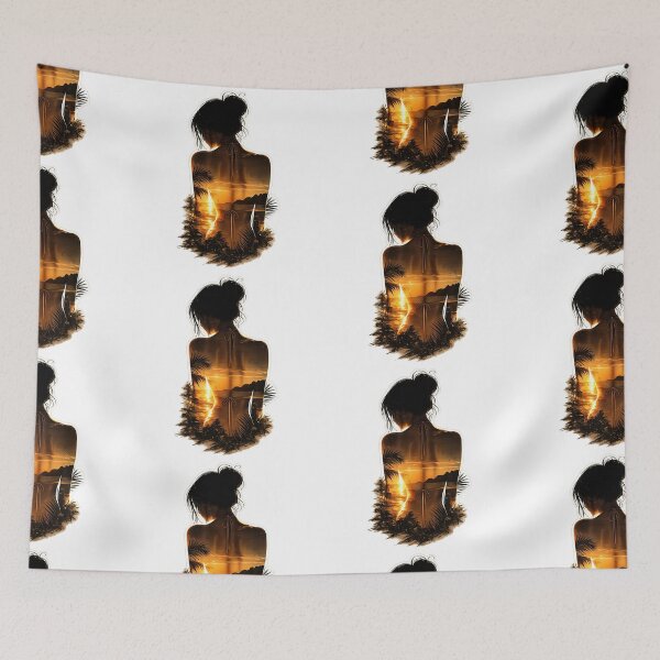 Item preview, Tropical Sunset Woman Silhouette designed and sold by fritz-10signer.