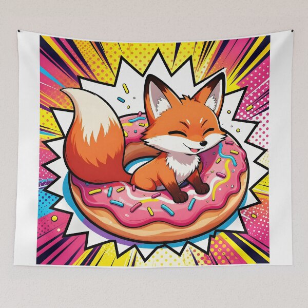 Item preview, Cartoon Fox with Donut Delight designed and sold by Shelley Loewnau-Jones Studio.