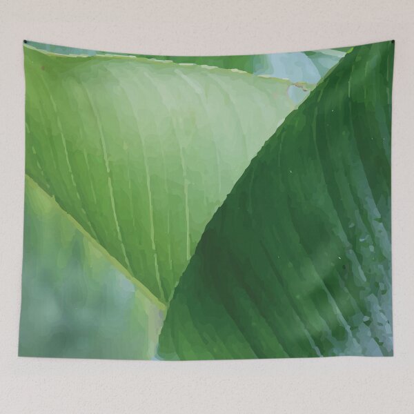 Item preview, Big Banana Leaves in green Illustration designed and sold by Move-Art.