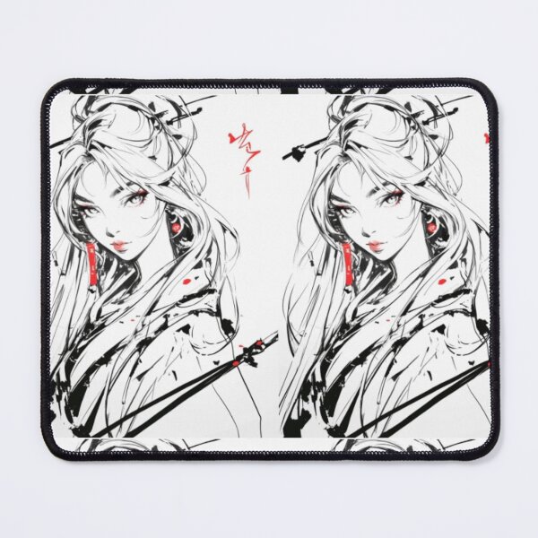 Item preview, Japanese Ink Portrait – Anime Style Elegant Woman designed and sold by EchoWave11.