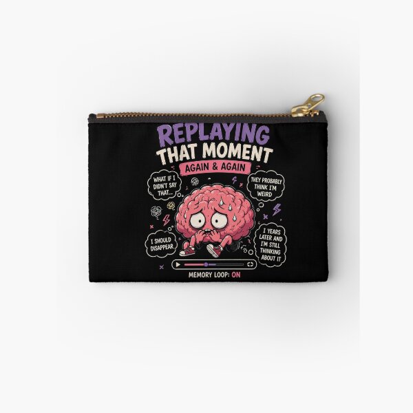 Item preview, Replaying That Moment Again Funny Overthinking Anxiety Design designed and sold by MotylekAnia.