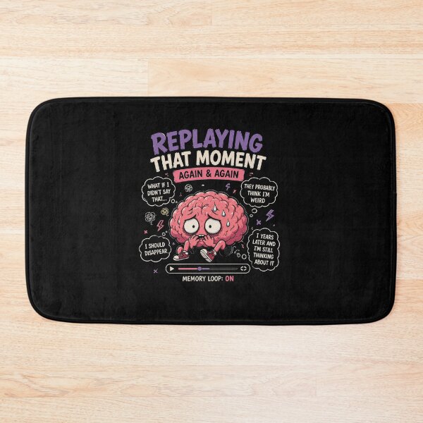Item preview, Replaying That Moment Again Funny Overthinking Anxiety Design designed and sold by MotylekAnia.