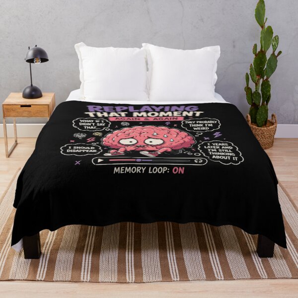 Item preview, Replaying That Moment Again Funny Overthinking Anxiety Design designed and sold by MotylekAnia.
